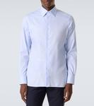 Хлопковая поплиновая рубашка Zegna, Light Blue - фото 3