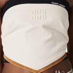 MIU MIU SS25 Бесплечевый топ Women's White - фото 7