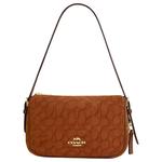 Kailey Iconic Suede With Smooth Leather Shoulder Bag Small Women's Suede Caramel COACH, basic set (bag+dust bag) - фото 2