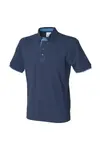 Рубашка поло из пике с контрастом Front Row, темно-синий - фото