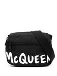 Alexander McQueen сумка на плечо с логотипом, черный - фото