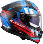 Шлем LS2 ff811 vector ii carbon tantic, Blue/Red/White - фото 6