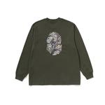 Футболка с длинным рукавом с принтом A BATHING APE, оливковый - фото 4