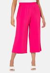 Брюки Ulla Popken TEXTURED ELASTIC CULOTTES, Pink - фото