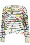 Женский джемпер Desigual хлопковый с принтом в полоску, мультиколор - фото