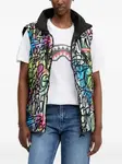 Стеганый жилет с принтом граффити Sprayground, черный - фото 5