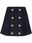 Balmain юбка миди со складками и пуговицами, черный - фото