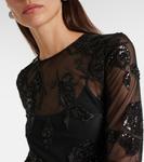 Платье макси из сетки с декором Rotate, черный - фото 4