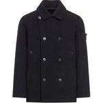 Пальто мужское черное Stone Island, черный - фото