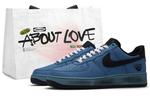 Nike Кроссовки для скейтбординга Air Force 1 Low Top унисекс, черно-синие - фото
