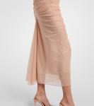 Платье с рюшами Mugler, Metallic Beige - фото 5