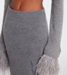 Шерстяная юбка-карандаш Blumarine, серый - фото 4