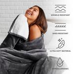 Шерстяное флисовое одеяло Bare Home, цвет Eggplant - фото 2