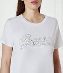 Футболка женская Guess Jeans с блестящим логотипом, белый - фото 4