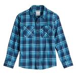 Фланелевая рубашка с длинным рукавом для мальчиков 8-20 лет, Regular & Husky Sonoma Goods For Life, Asymmetric Plaid Navy - фото