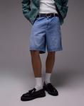 Простая джинсовые шорты Carhartt WIP, средне-синего цвета - фото