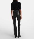 Кожаные расклешенные брюки reboot Frame, Black - фото 3