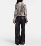 Кожаные брюки широкого кроя Acne Studios, черный - фото 3