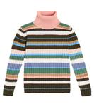 Полосатый шерстяной свитер с высоким воротником Il Gufo, мультиколор - фото