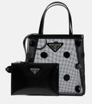 Сумка-шоппер из сетки с кожаными деталями Prada, черный - фото 6