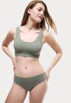 Бюстье Marks & Spencer 3PK SEAMLESS NON WIRED CROP, Green Mix/Mottled Green - фото