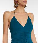 Платье миди из джерси с вырезом-халтер Alexandre Vauthier, Prussian Blue - фото 4