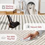 Ковер Kai Stripe из искусственного меха кролика, пригодный для машинной стирки Nuloom, бежевый, 77x305 см - фото 4