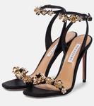 Босоножки Bloom 105 с декором Aquazzura, черный - фото 4