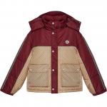 Красная стеганая куртка GUCCI с переплетающимся узором G - фото