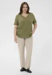 Блузка kcami ss Kaffe Curve, Dusky Green - фото 2