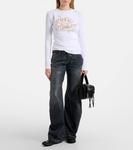 Футболка с логотипом из смесового хлопка Acne Studios, Optic White - фото 2