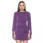 Женское мини-платье ALEXIA ADMOR Sibyl с драпированными рукавами и рюшами, черный - фото 3