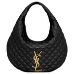 SAINT LAURENT Черная женская сумка-хобо из овчины - фото