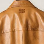 Кожаная куртка MIU MIU, бежевый - фото 6