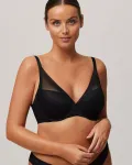Бюстгальтер на косточках с деталями из тюля Ysabel Mora, черный - фото