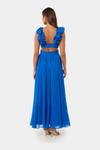 Платье макси Selena с рюшами на плечах Forever New, синий - фото 4