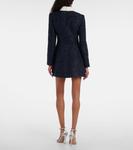 Мини-платье из букле Self-Portrait, Navy - фото 3