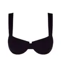 Черный бюстгальтер бикини-балконет из структурированной ткани на косточках Robin Collection, черный - фото 4