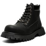 LINGPAO Черные короткие ботинки мартин, цвет Black - фото 7