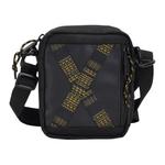 Полиэстеровая наплечная сумка через плечо мини унисекс черная CAT - фото