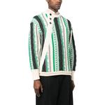 Фрема полосатый вязаный джемпер на пуговицах ADER ERROR, зеленый - фото 5