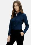 Блуза HEVENTON Button-down blouse, Navy Blue/Dark Blue - фото 3