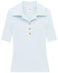 Поло Courrèges Rib Knit Polo 'Iceberg', синий - фото