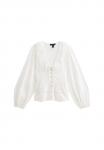 Блуза New Look LACE COLLAR LONG SLEEVE, White - фото 5