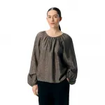 Блузка Object True long sleeve, коричневый - фото