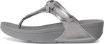 Сандалии FitFlop Lulu Glitz-bow Leather Toe-post Sandals, цвет Silvereen - фото 4