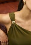 Топ Next SOFT TOUCH ONE SHOULDER HADWARE , Olive Green/Khaki - фото 5