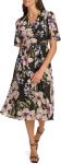 Женское платье-миди Calvin Klein с цветочным принтом, Blk Multi - фото