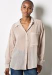 Блуза Apricot STRIPE SEMI-SHEER, Stone - фото