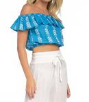 Топ без бретелей с рюшами в цвете аква ELAN, Aqua - фото